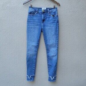Frame Skinny Jeans size 27 Le High Skinny Double Needle Stretch Raw Hem VEE